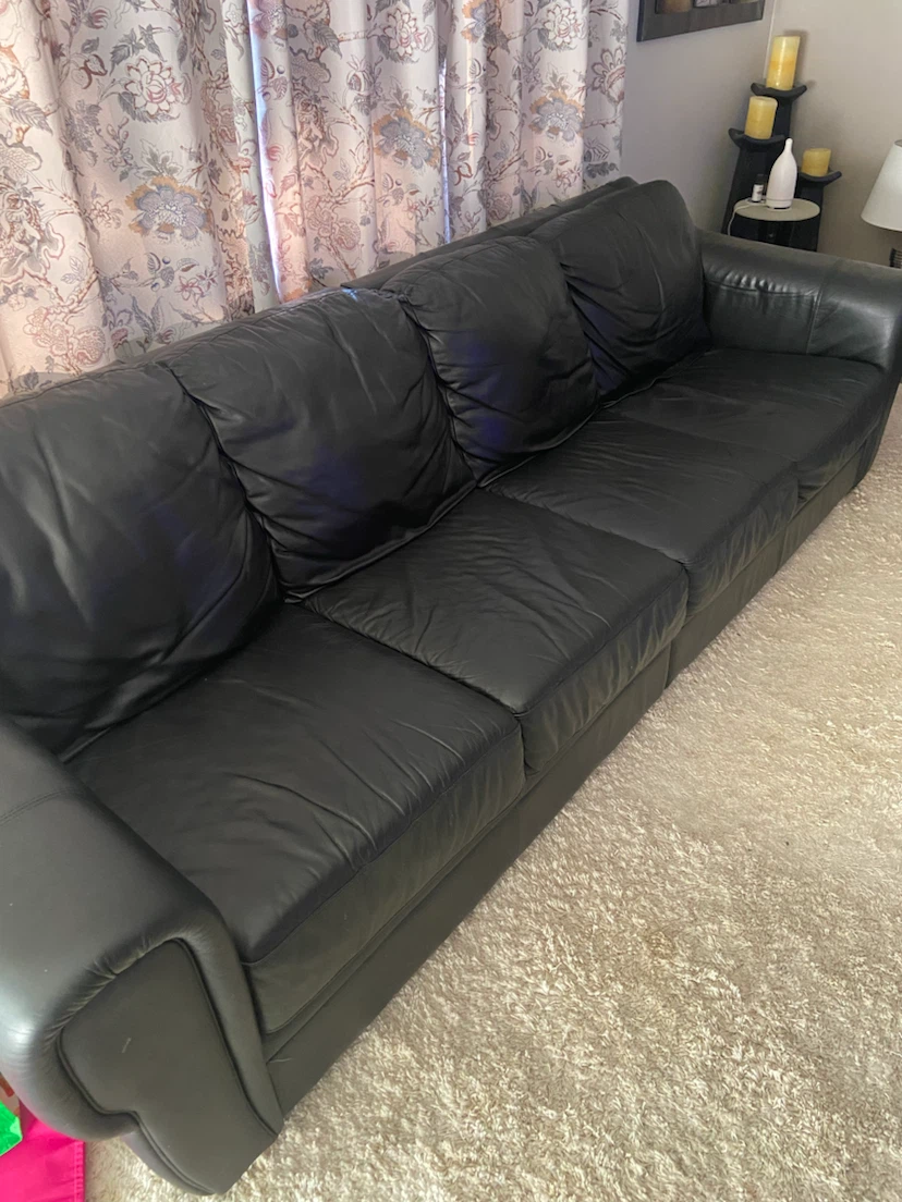 Dark BrownLeather Sofa—9 feet - photo 3