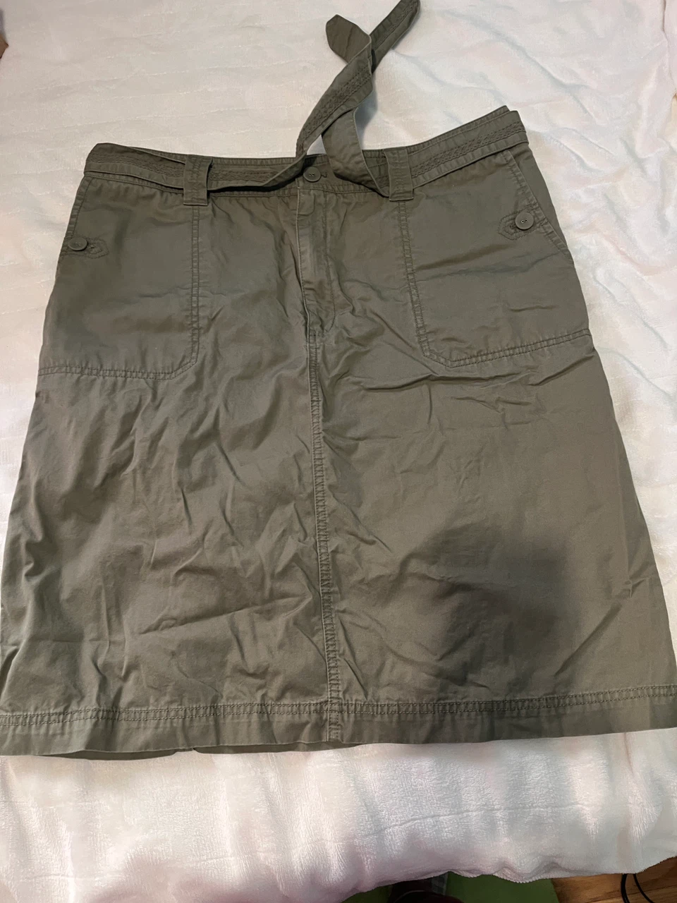 Eddie Bauer Olive Green Skirt Tall 16