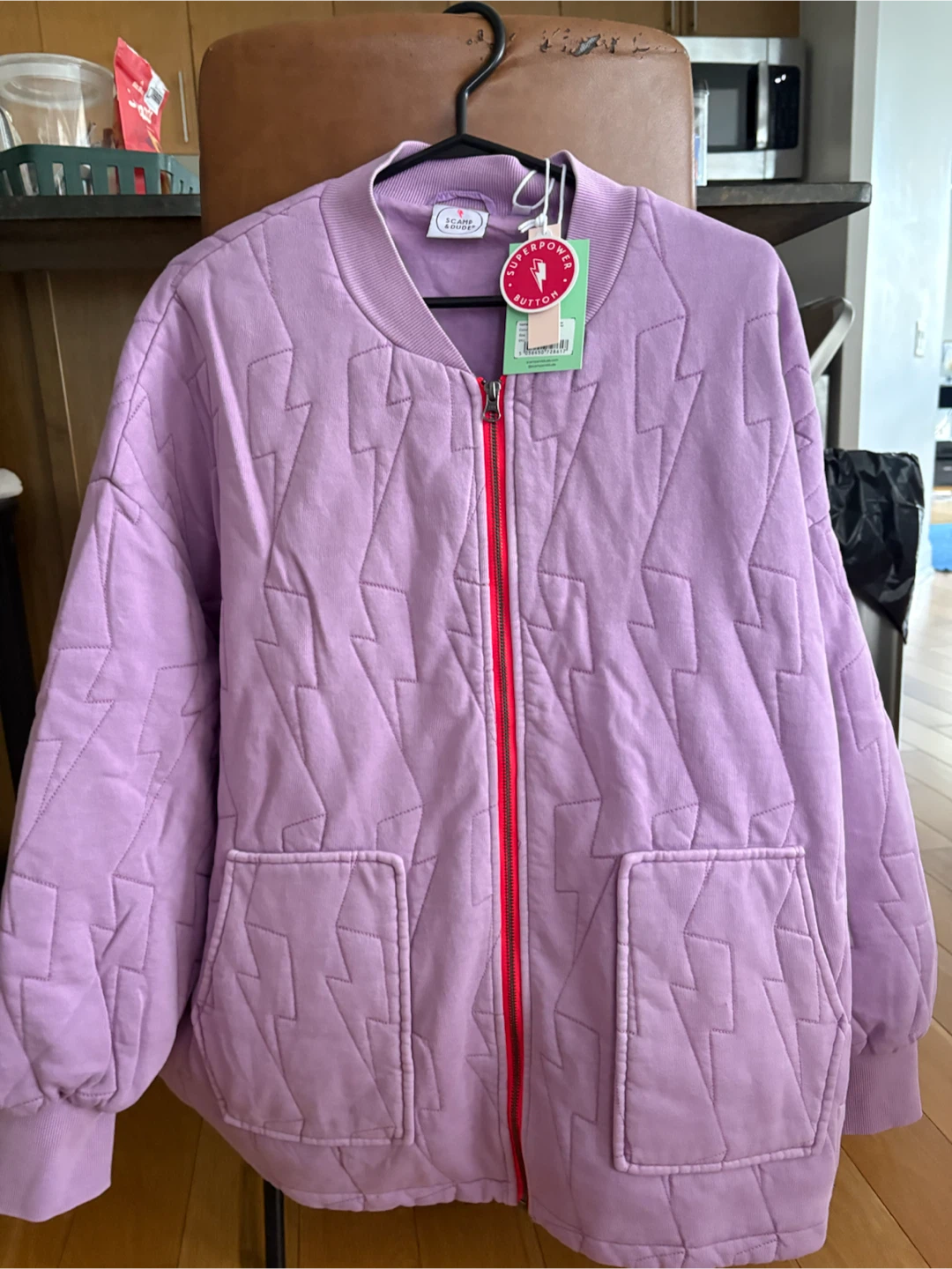Scamp & Dude Quilted Bomber Jacket Lilac - photo 3