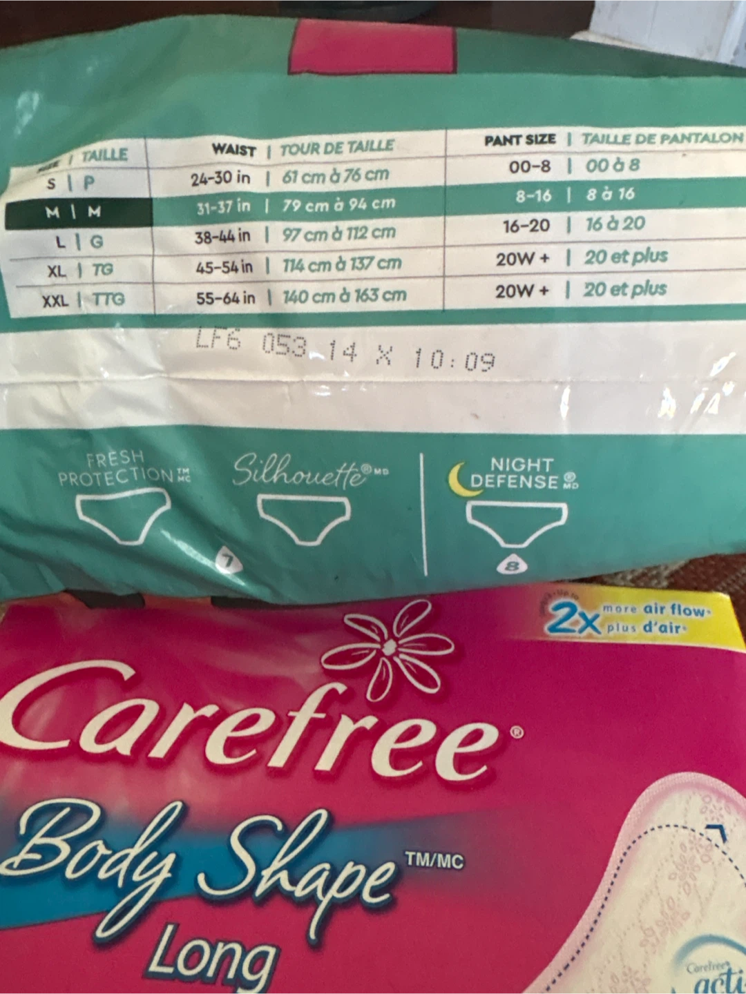 Depend Underwear Size M and Carefree Pantiliners - photo 2