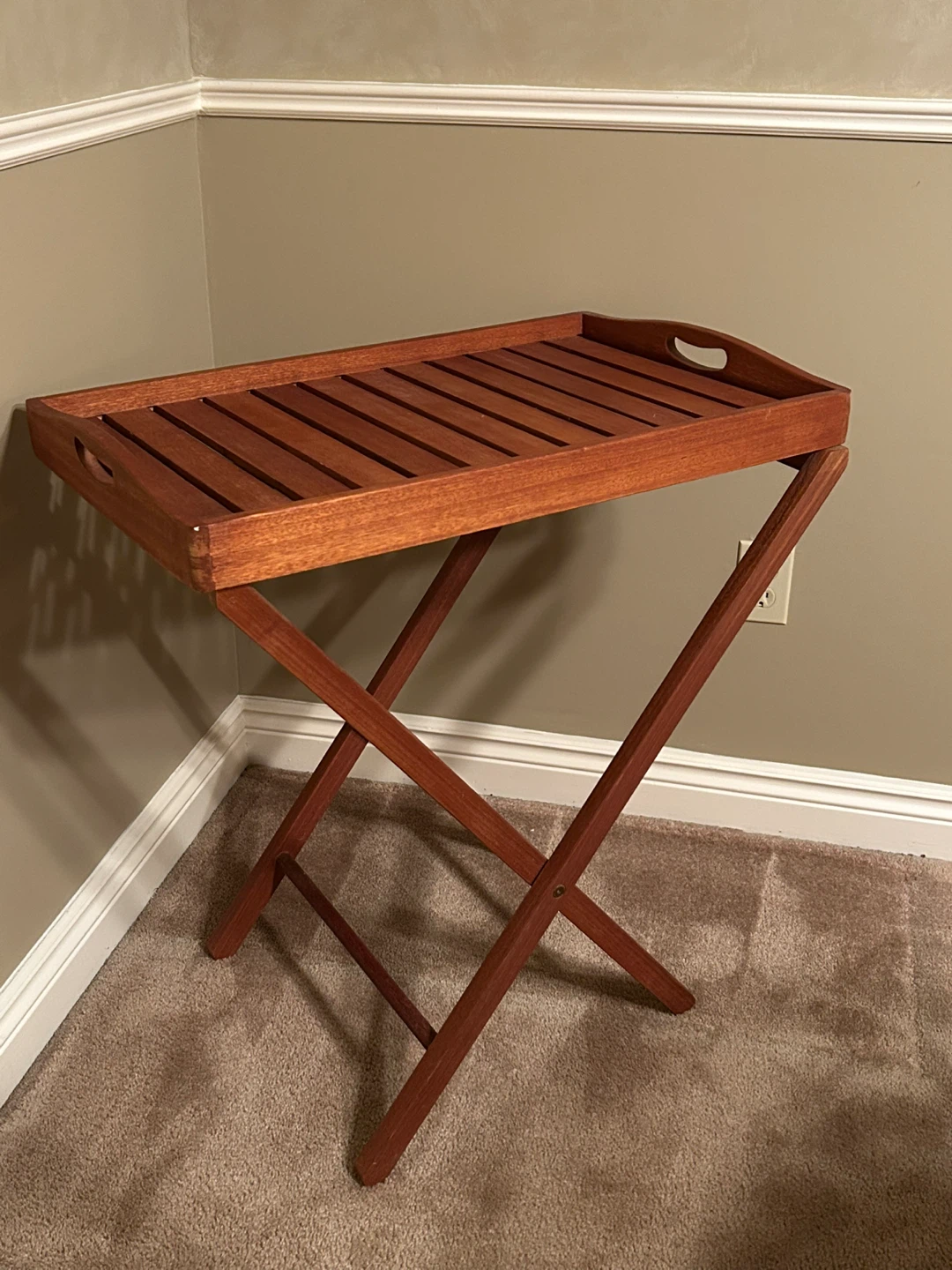 Solid Teak Butler's Tray Table