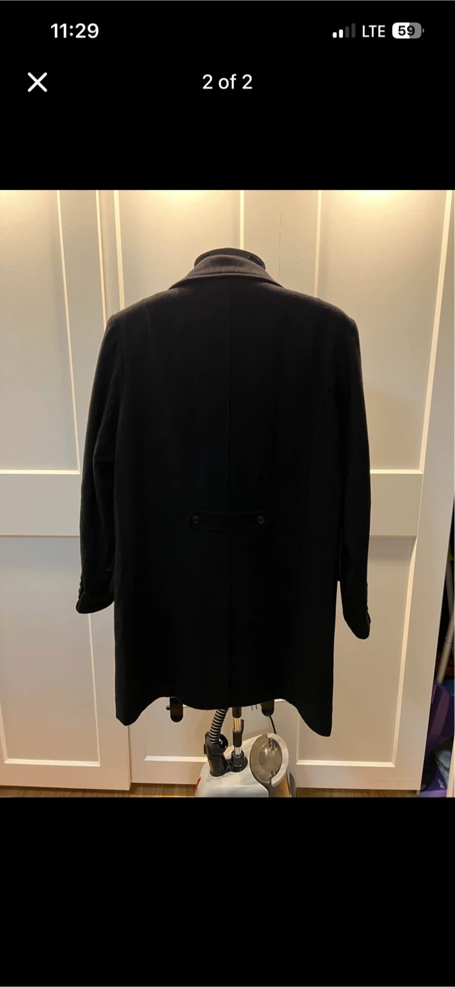 Men's Large Double-Breasted Wool Blend overcoat - photo 2