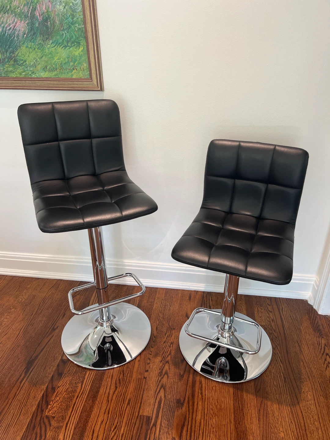 Set of 3 Black Bar Stools