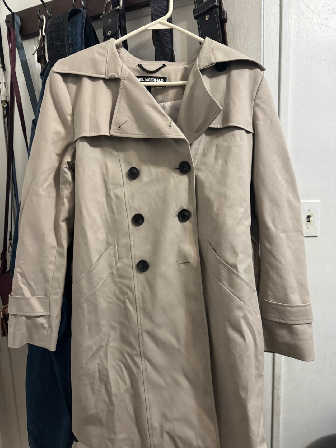 Karl Lagerfeld Tan Trench Coat