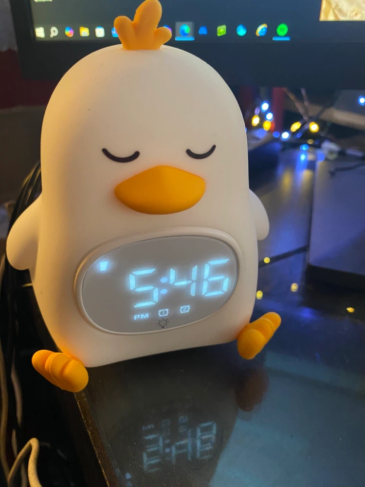 Aokpsrt Duck Kids Alarm Clock with Night Light