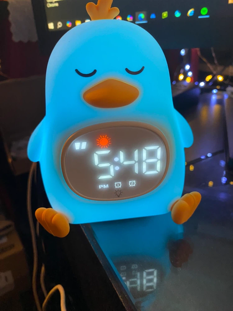 Aokpsrt Duck Kids Alarm Clock with Night Light - photo 3