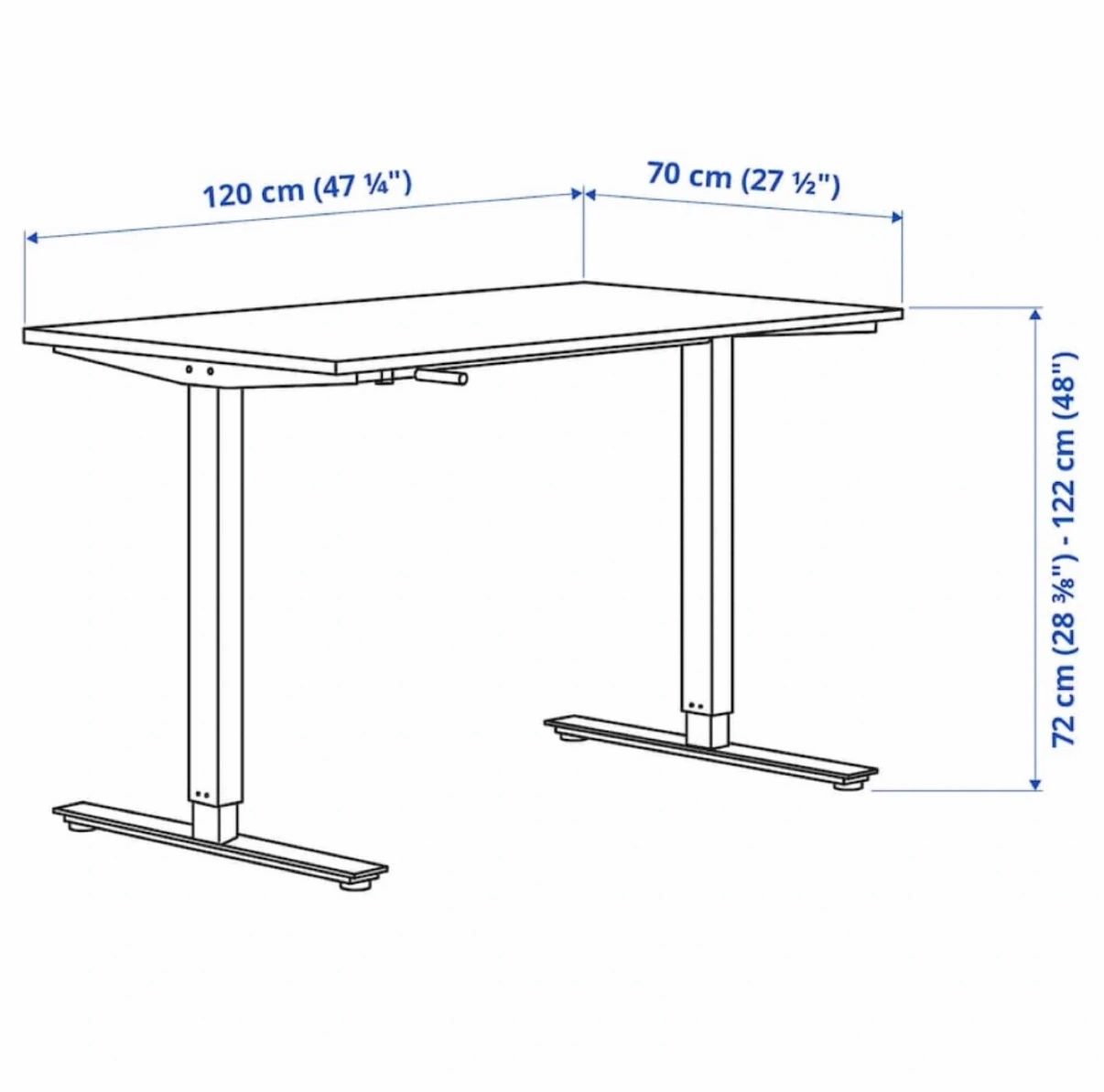 IKEA desk height adjustable 120x70 cm - photo 2