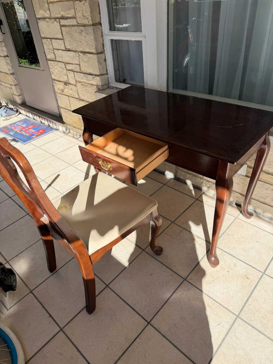 Classic Wooden Desk and Chair Set