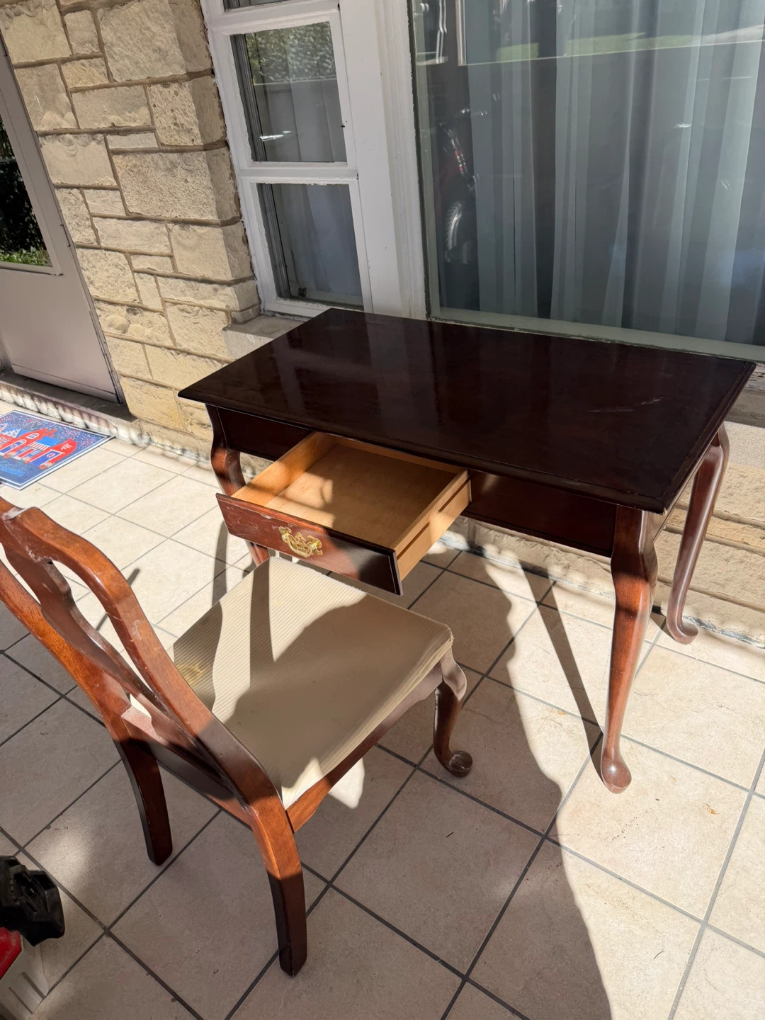 Classic Wooden Desk and Chair Set - photo 2