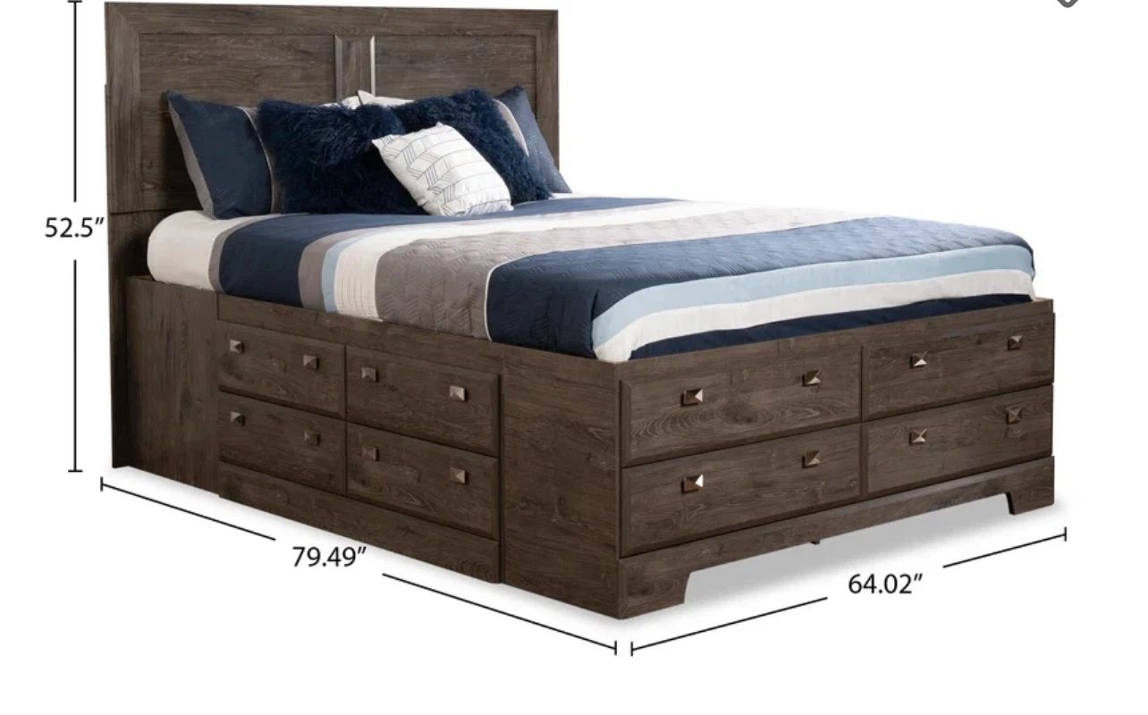 Full/Double storage bed with drawers - photo 2