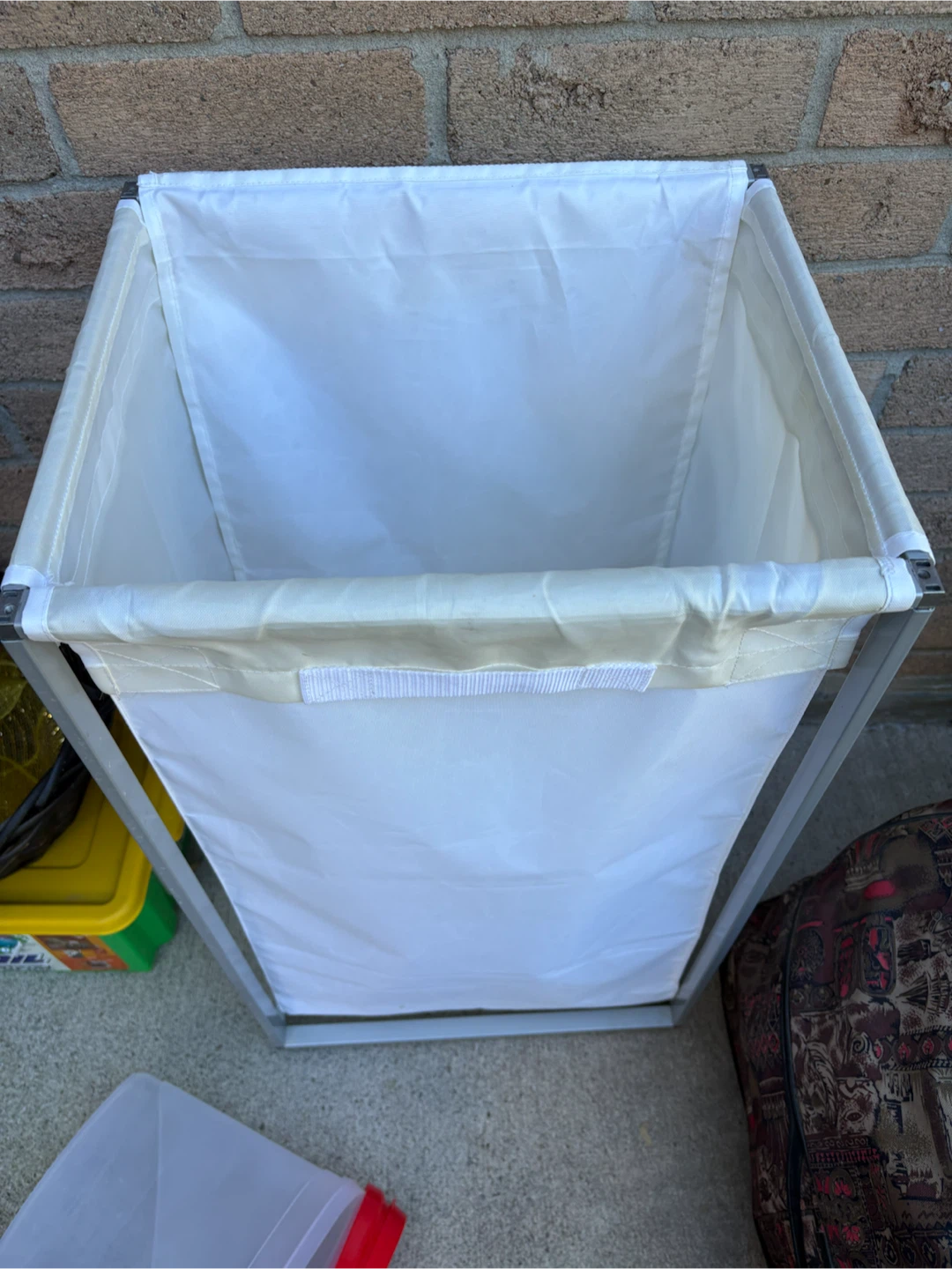 White Fabric Laundry hamper