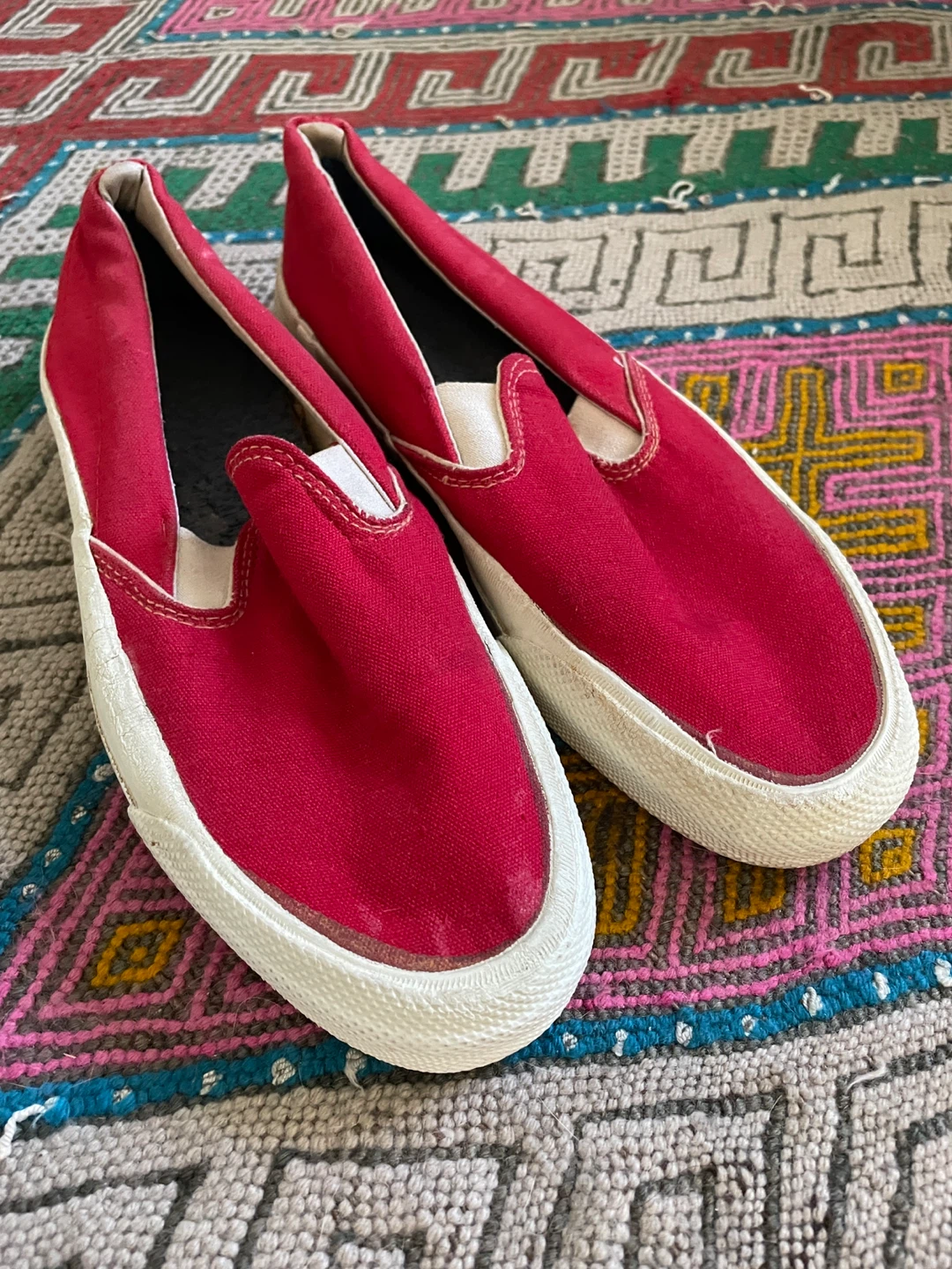Converse Red Canvas Slip-On Shoes