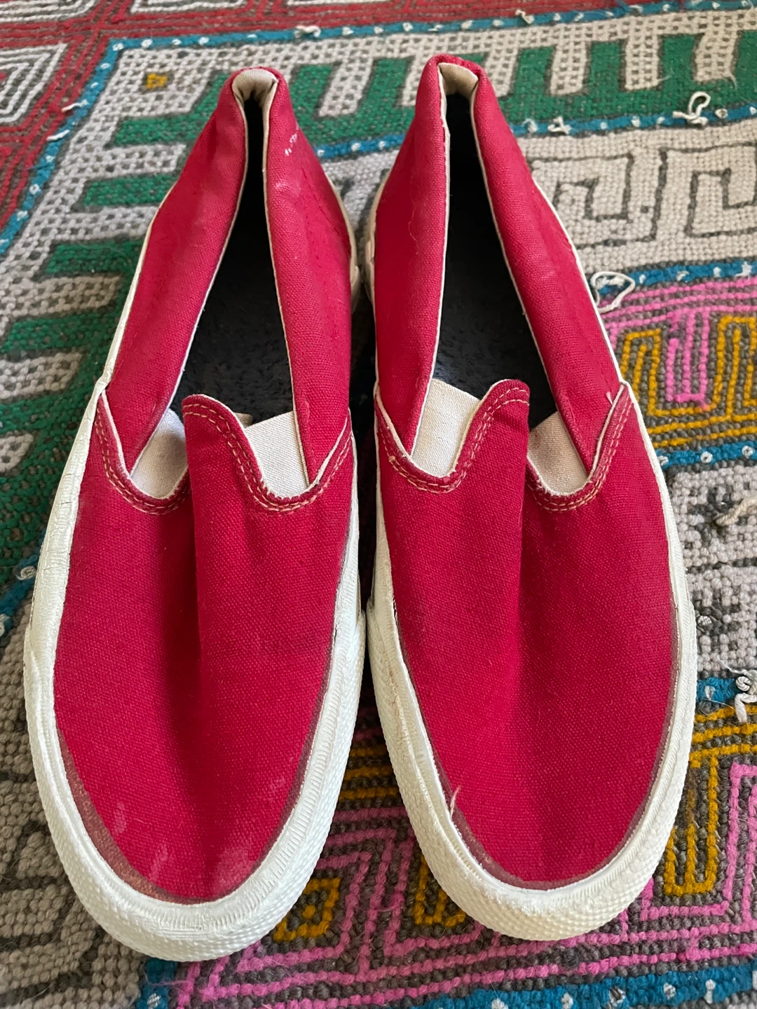 Converse Red Canvas Slip-On Shoes - photo 2