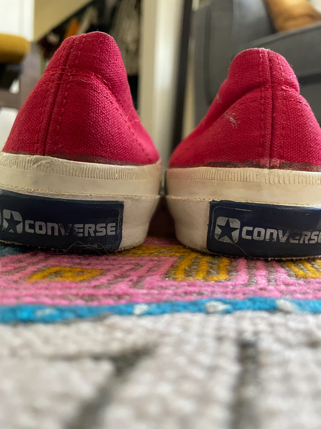 Converse Red Canvas Slip-On Shoes - photo 5