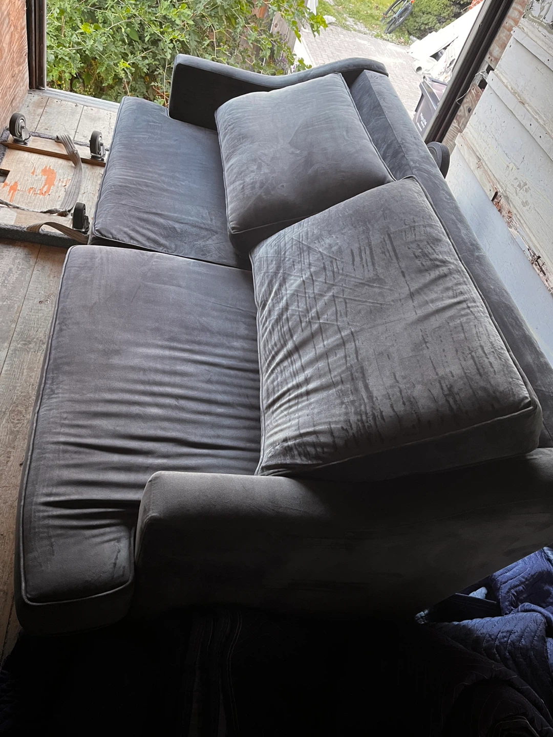 Gray Velvet Sofa - photo 5