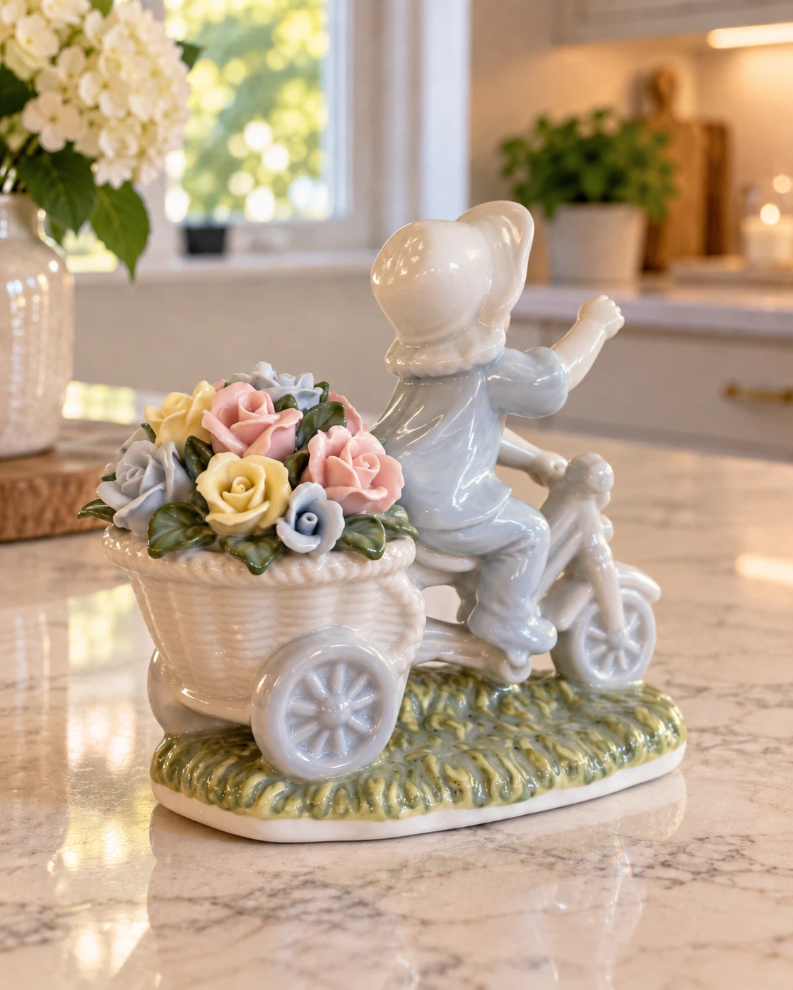 Vintage Porcelain Boy on Tricycle Figurine - photo 2