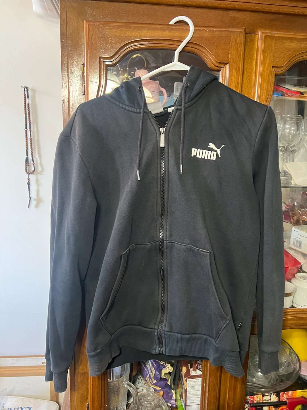 Puma Black Zip-Up Hoodie Small