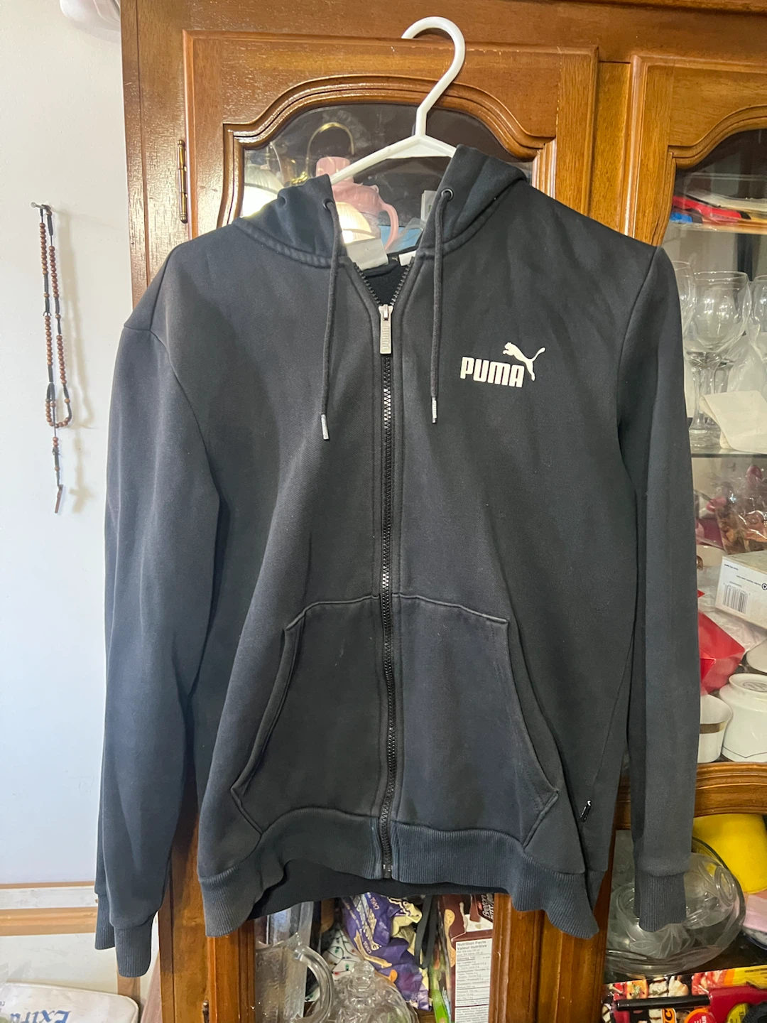 Puma Black Zip-Up Hoodie Small - photo 2