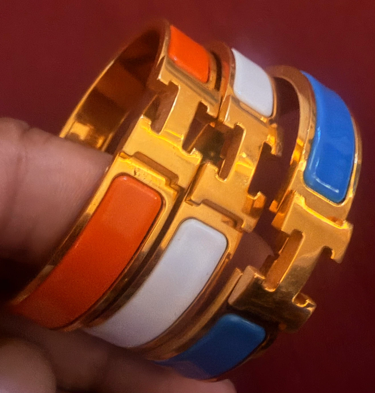 3 MINT • Authentic STAMPED • Small Enamel HERMES Bracelets - photo 2