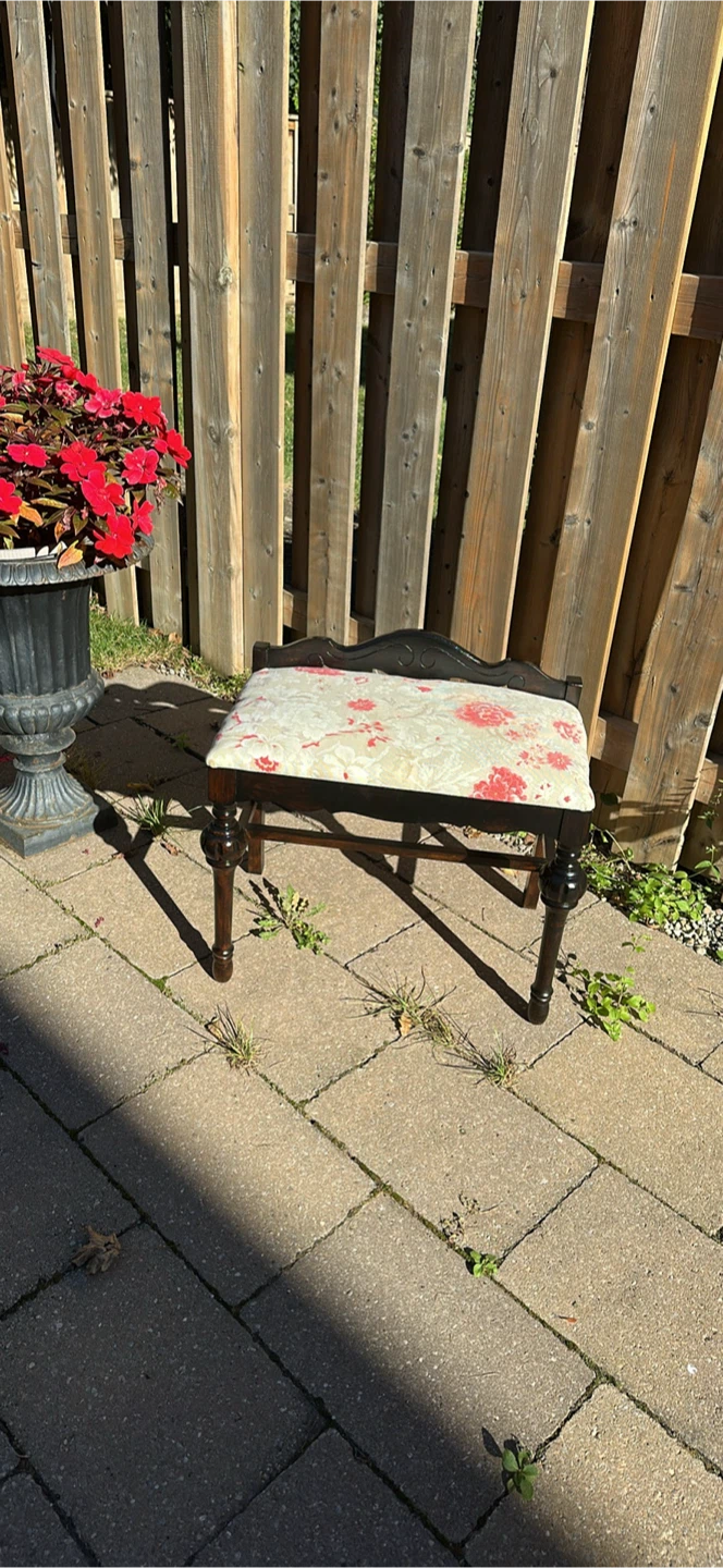 Vintage Style Upholstered Wooden Bench - photo 2