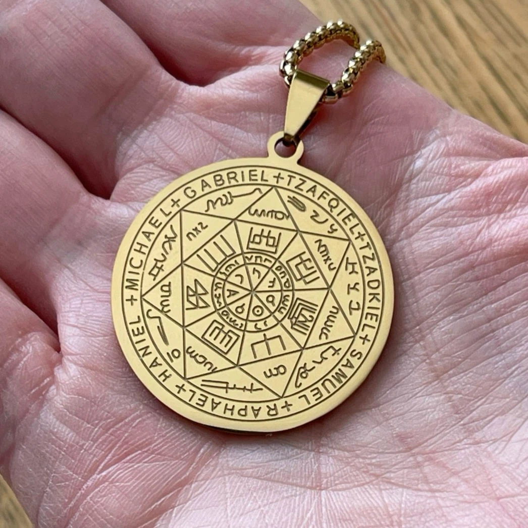 Seven Archangels stainless steel necklace - golden colour - photo 4