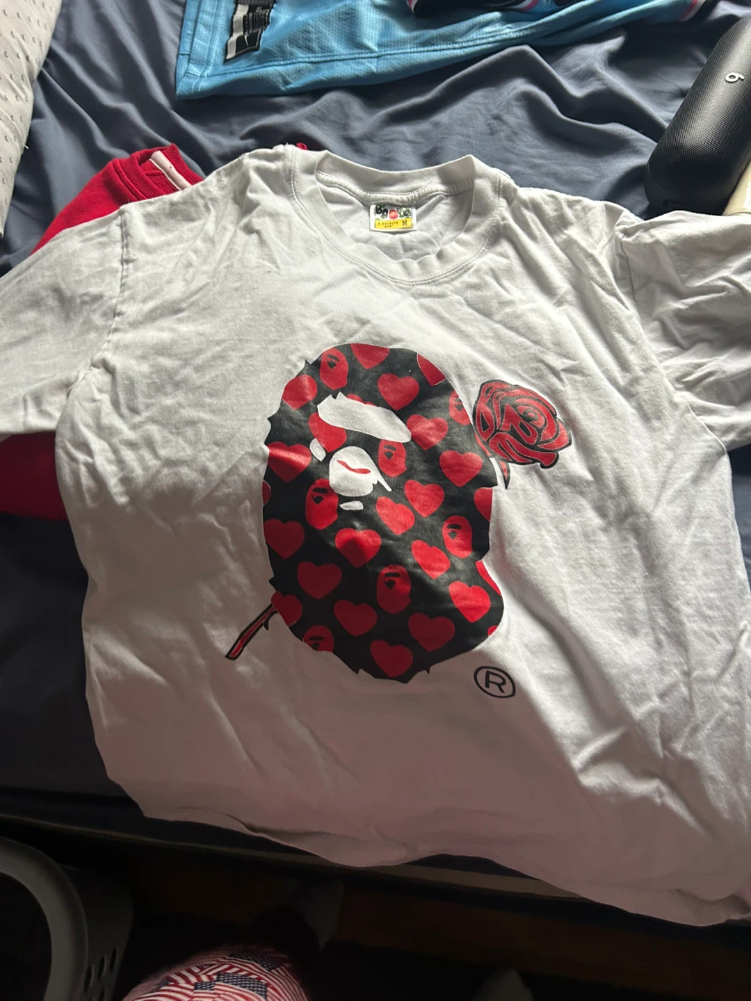 A Bathing Ape T-Shirt White Heart Logo