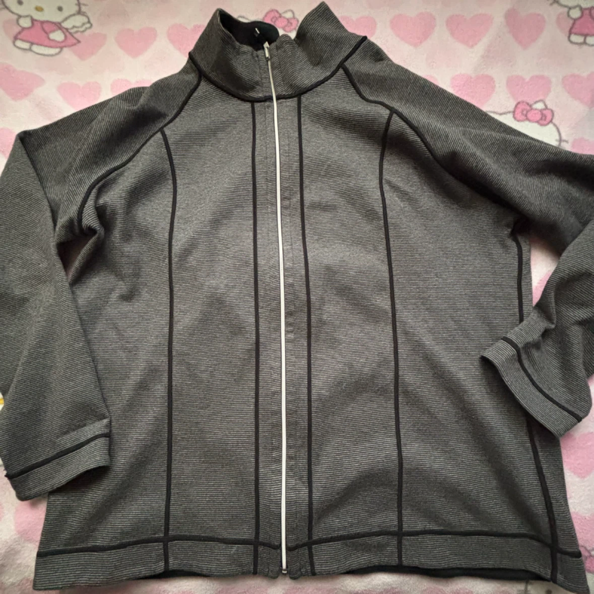 Striped Zip Up Sweater - *Size Women XL/Grey* - photo 2