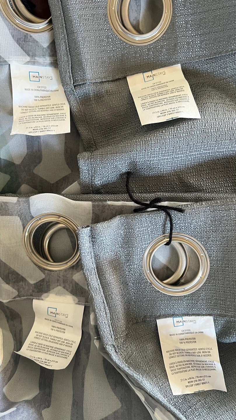 Mainstays Grey Geometric Curtains-4 pieces - photo 3