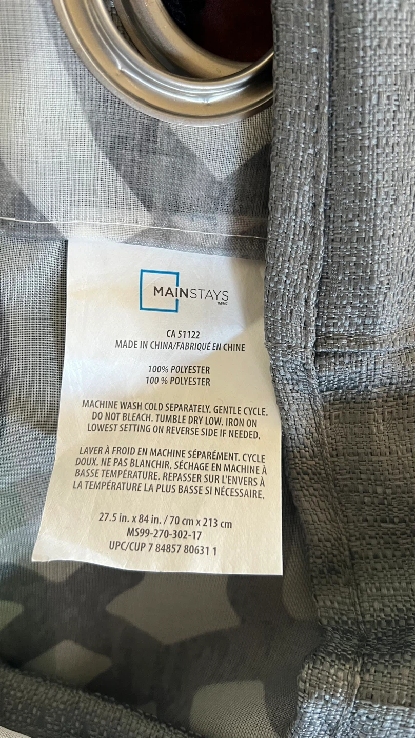 Mainstays Grey Geometric Curtains-4 pieces - photo 5