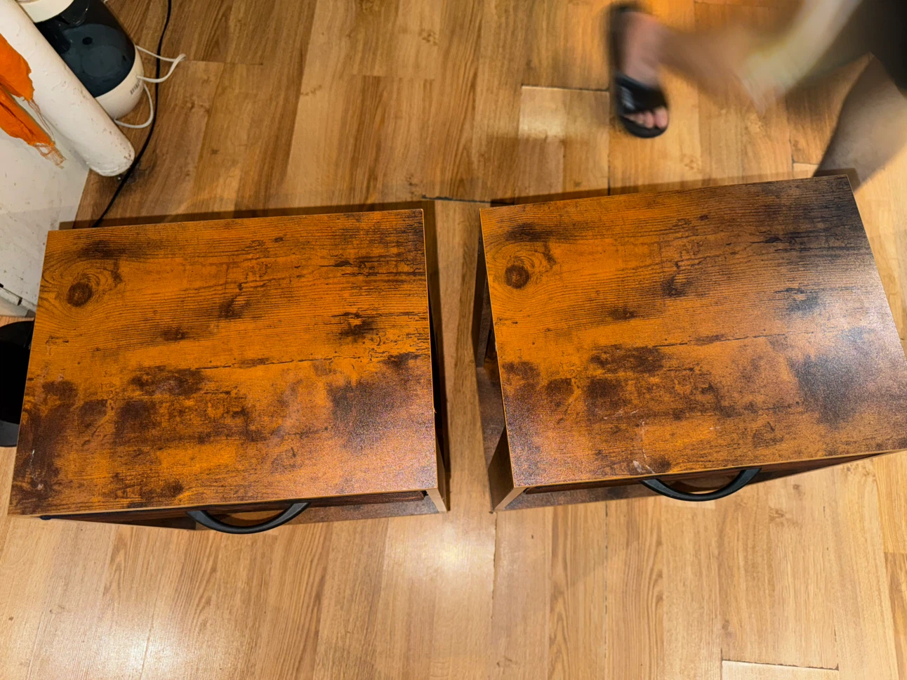 NEW Set of 2 Rustic Brown Nightstands - photo 4