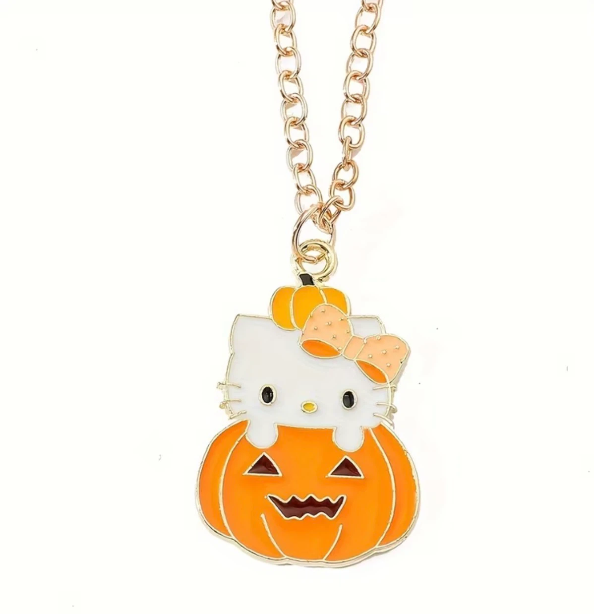 Hello Kitty Halloween Pumpkin Necklace