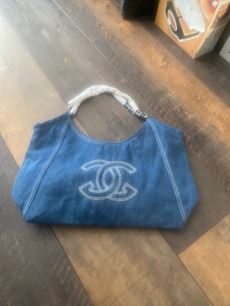 Chanel Denim Logo Tote Bag