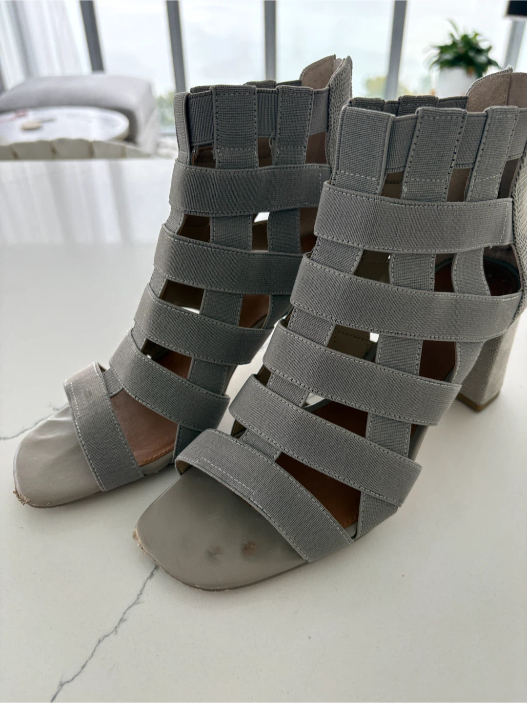 Donald Pliner Grey Heeled Sandals