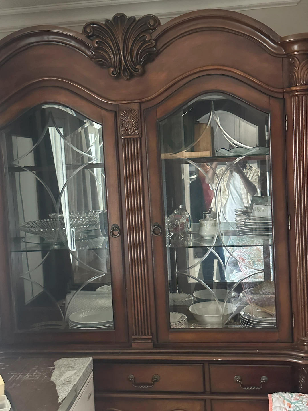 Traditional Two-Door Wooden Display Cabinet