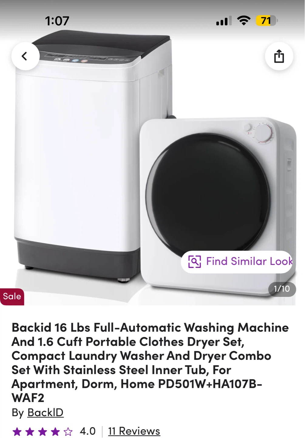 Take asap. Mini Washer and Dryer Set -Portable