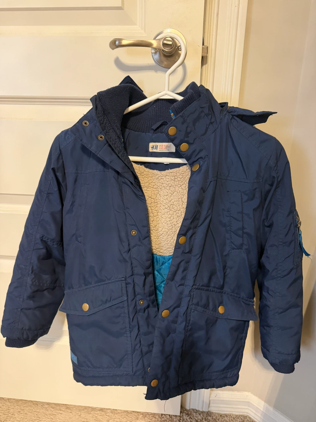 H&M Navy Winter Jacket Size 7-8Y