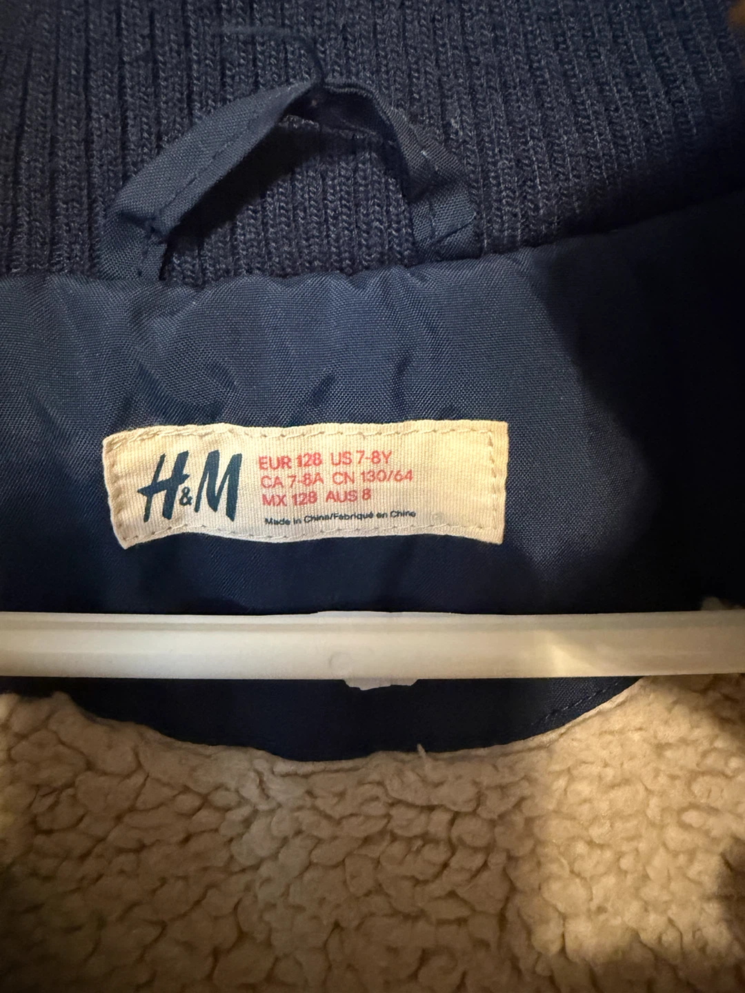 H&M Navy Winter Jacket Size 7-8Y - photo 3