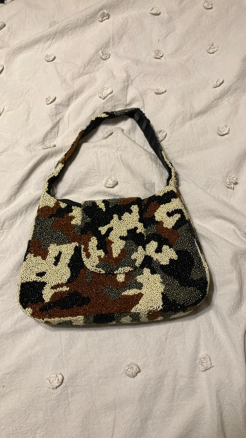 Whizbang Camo Beaded Shoulder Bag