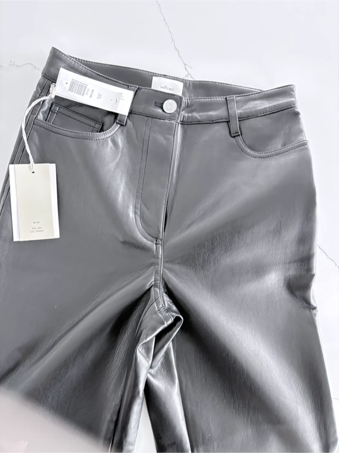 Wilfred Melina High-Rise Straight Pants, Black, Size 0 - photo 2