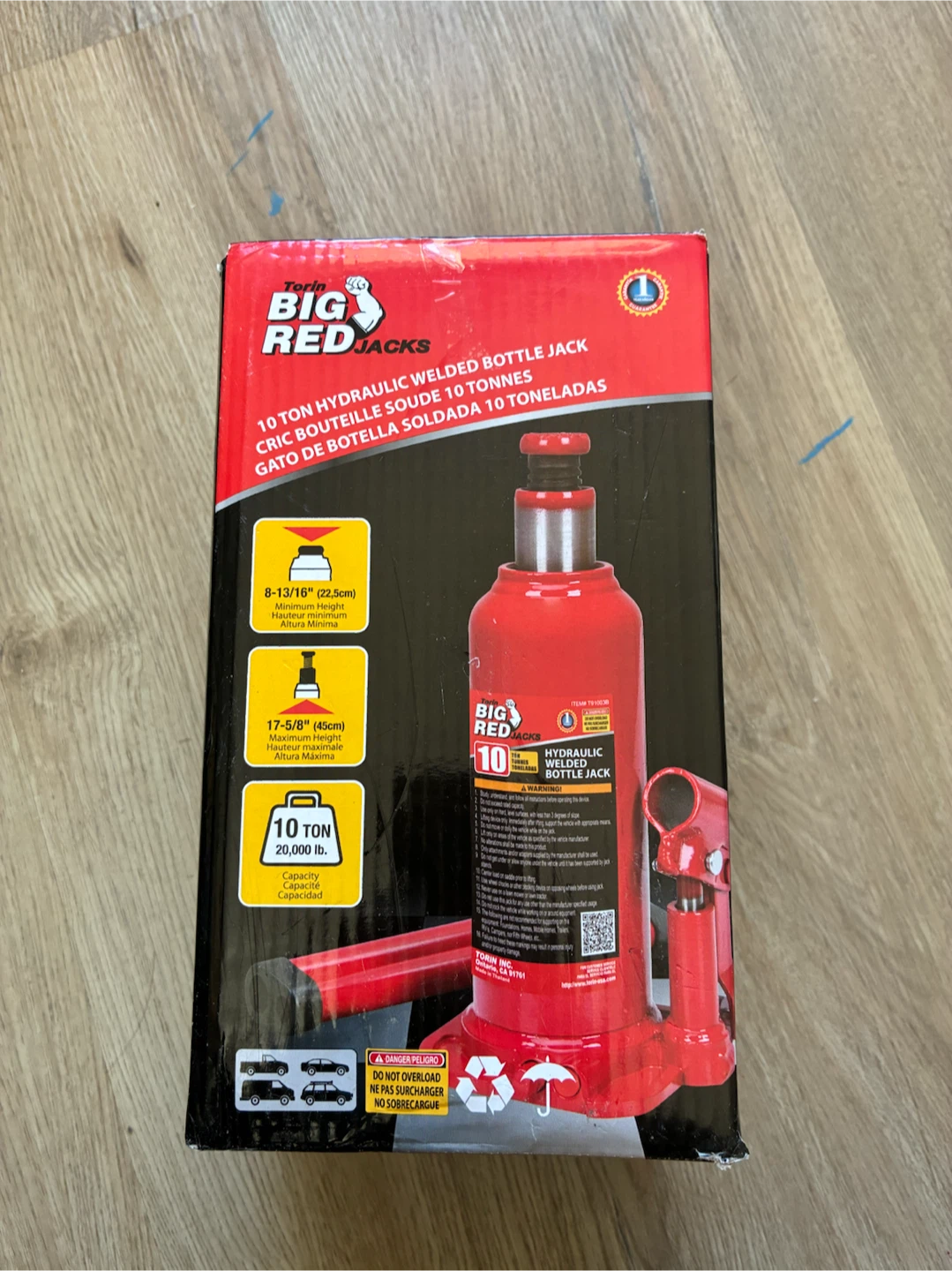 Torin Big Red 10 Ton Hydraulic Welded Bottle Jack - photo 4