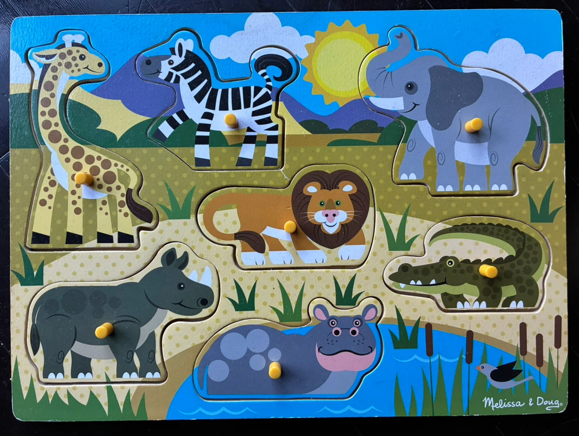 Melissa & Doug Safari Wooden Peg Puzzle