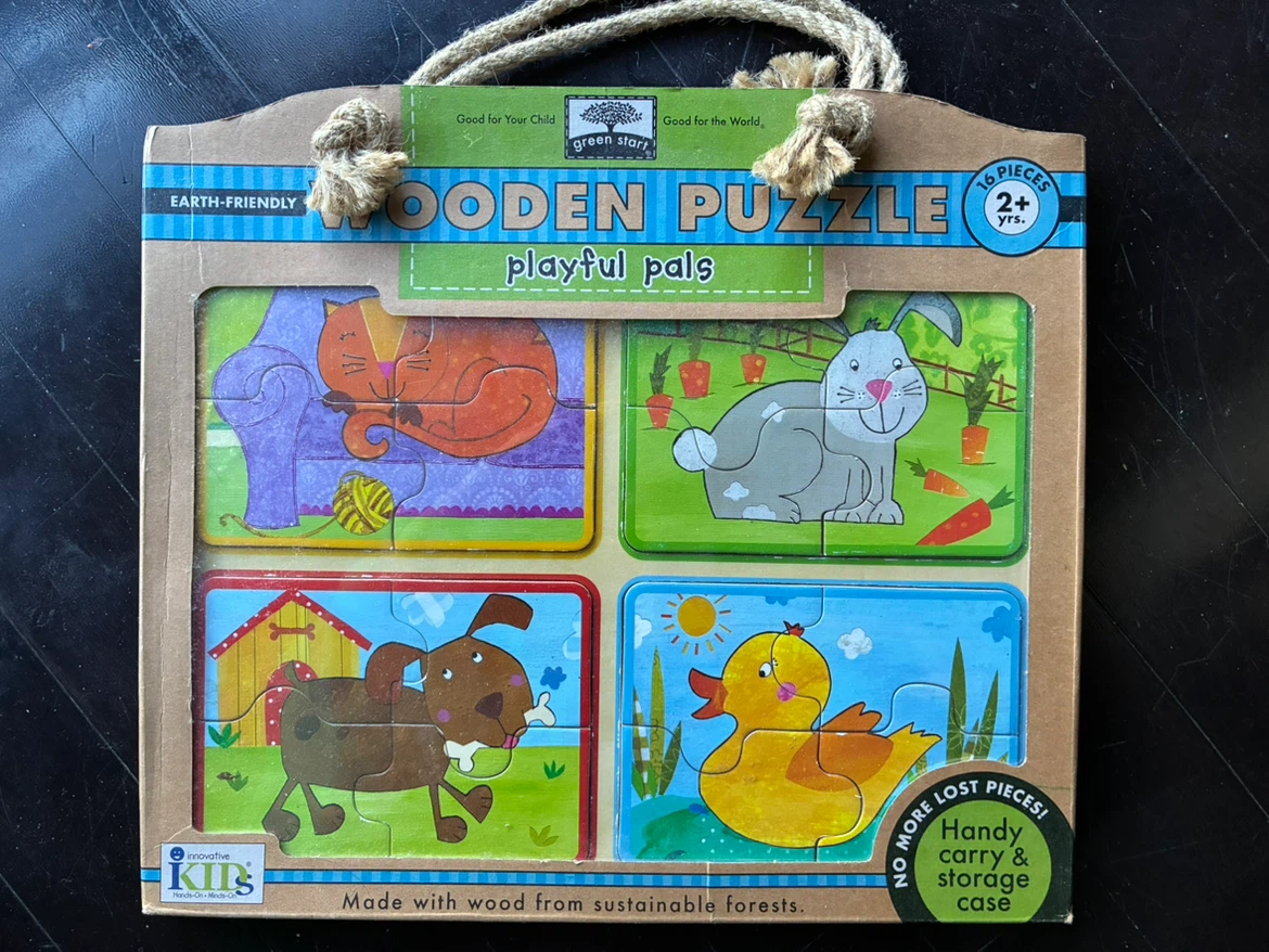 Green Start Playful Pals Wooden Puzzle