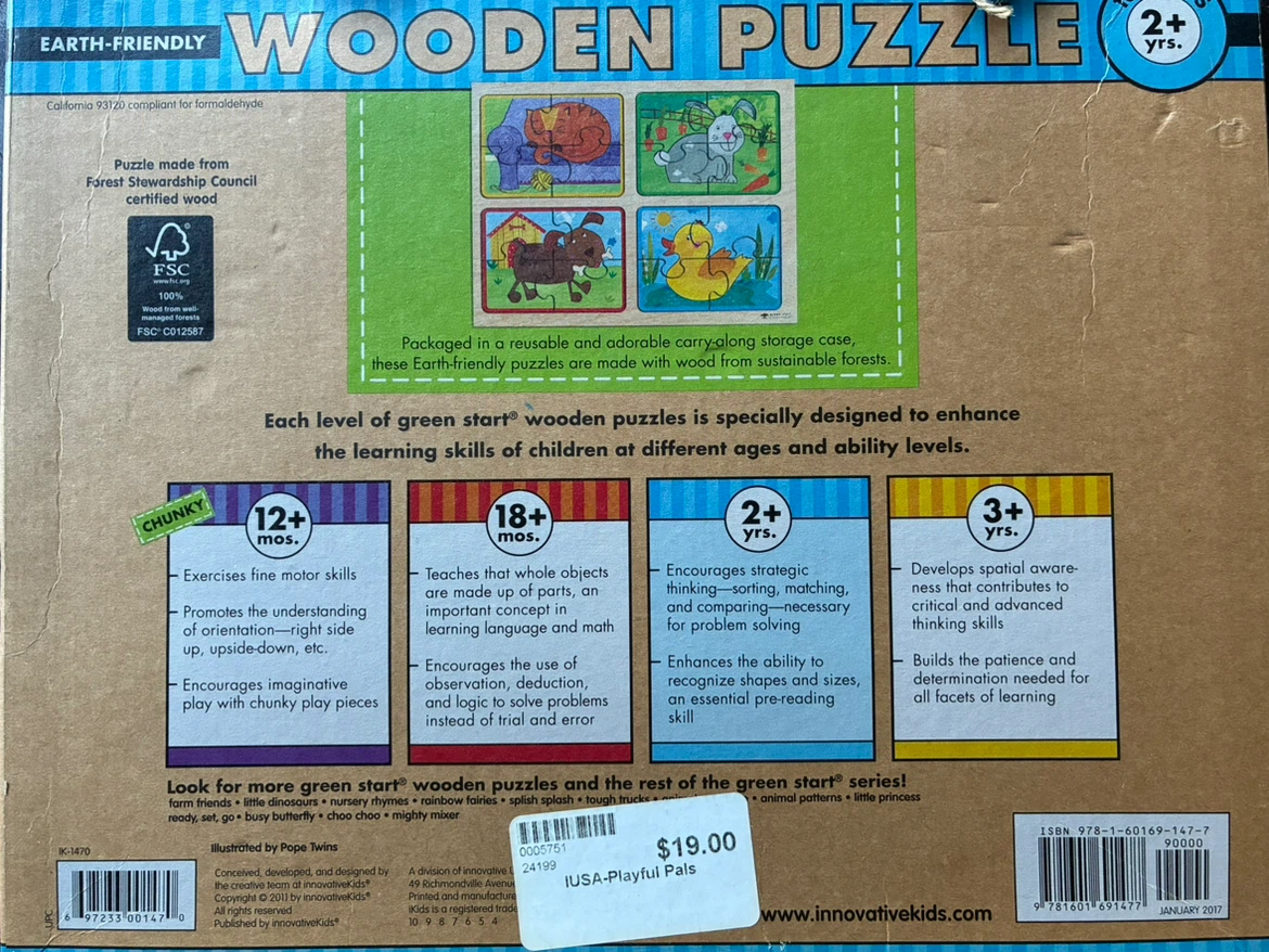 Green Start Playful Pals Wooden Puzzle - photo 3