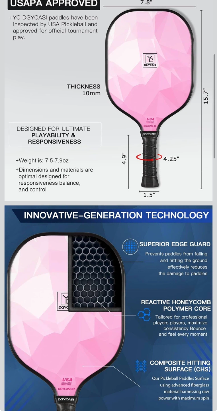 DGYCASI Pickleball Paddle Set - photo 3