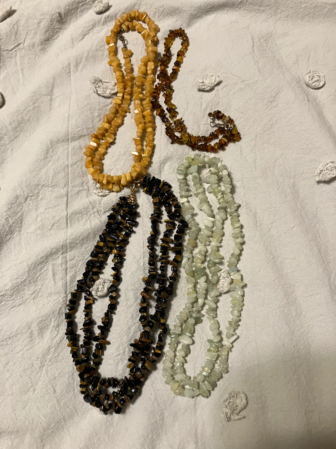 Set of 4 Stone Chip Necklaces