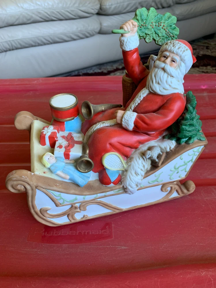 Santa in Sleigh Music Box