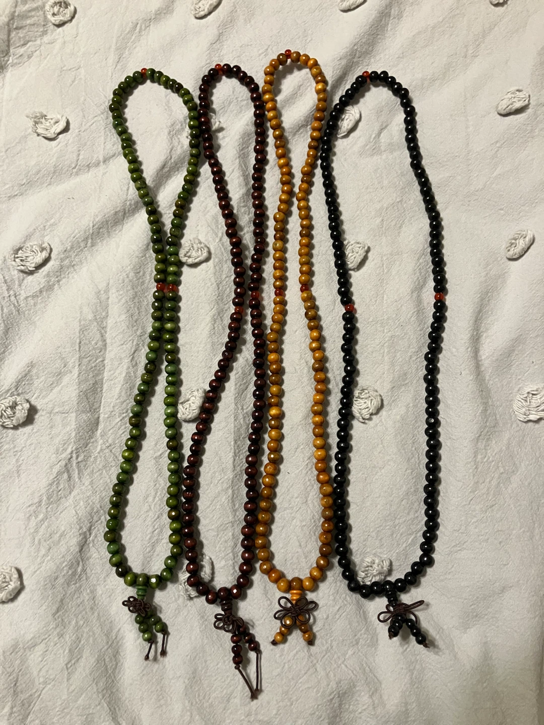 Set of 8 assorted wooden and stone bead necklaces - photo 2
