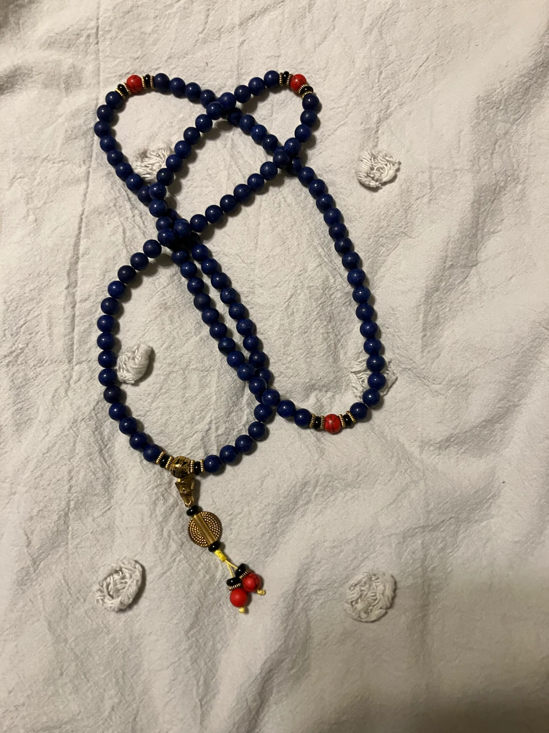 Set of 8 assorted wooden and stone bead necklaces - photo 5