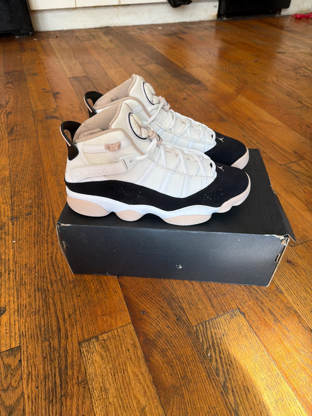Jordan 6 Rings White Black Fossil Stone Sneakers - photo 2