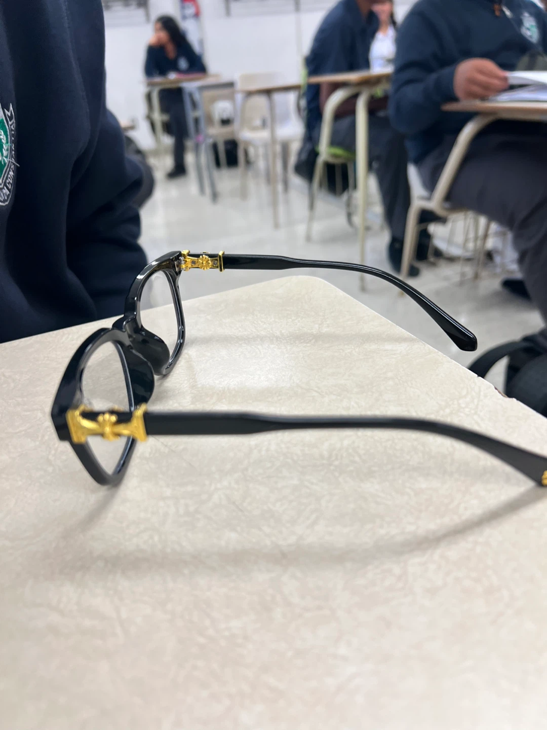 Chrome Hearts Style Black and Gold Glasses